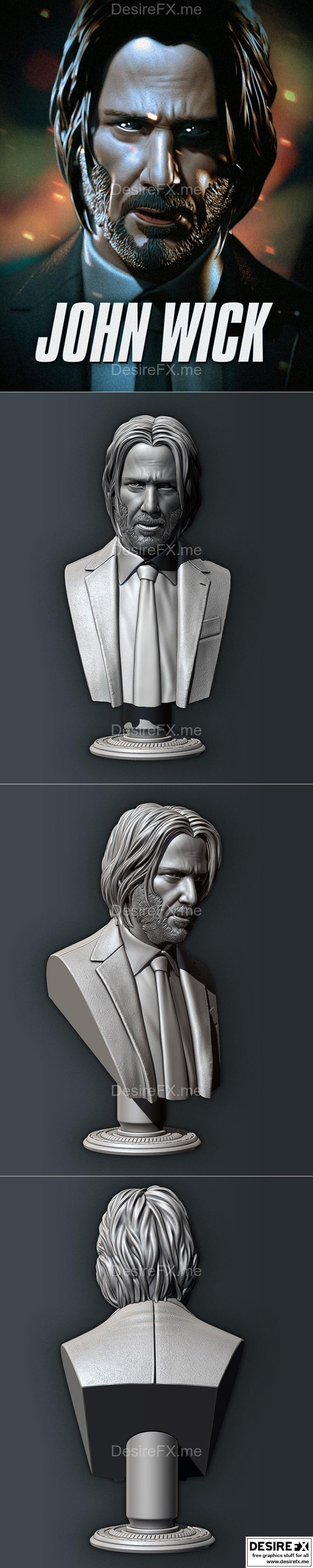 Eastman出品的约翰·威克3D打印模型|John Wick Bust by Eastman – 3D Print Model STL
