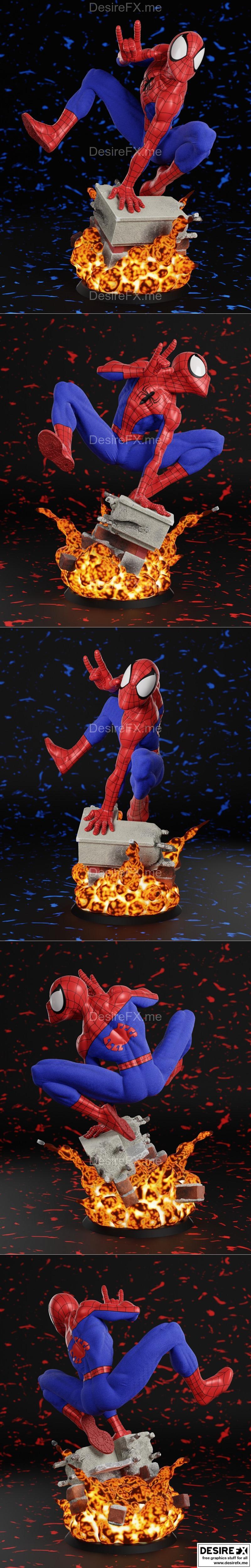蜘蛛侠动漫3D打印模型|Spiderman Comic Diorama – 3D Print Model STL