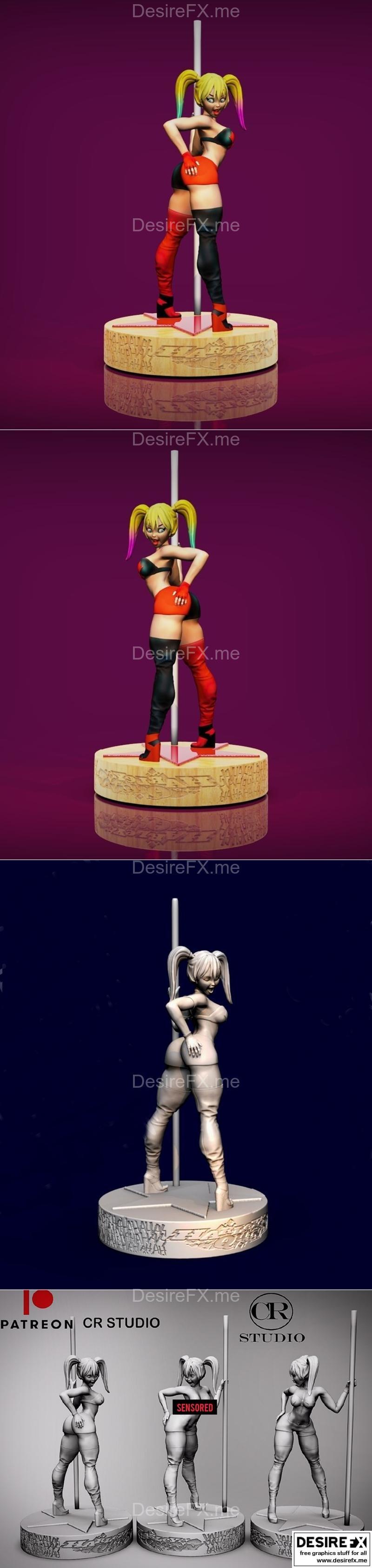 哈雷迪斯少女 3D打印模型|Harley Bombshell – 3D Print Model STL