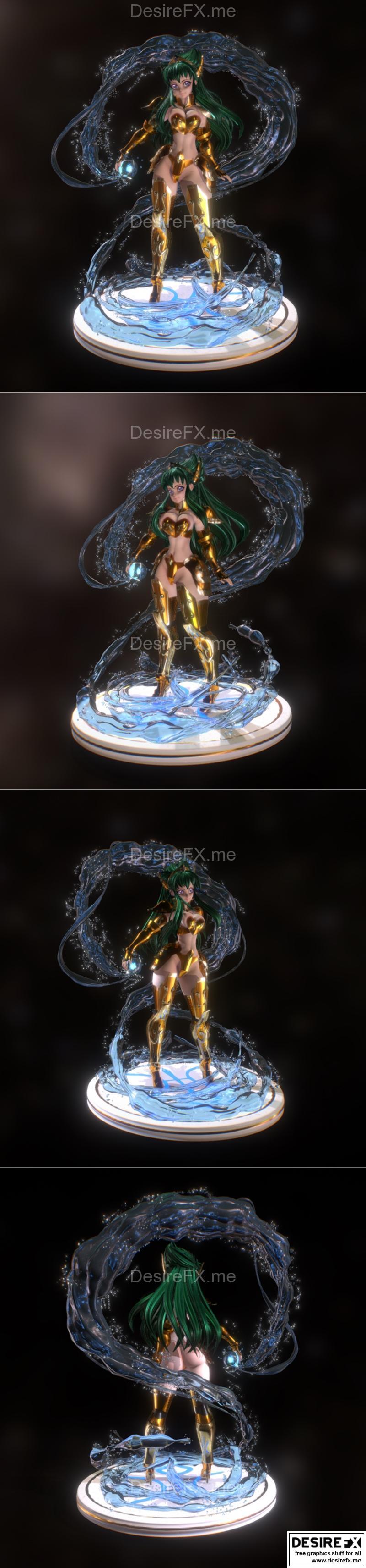 金天使：水瓶座圣战3D打印模型|Aquarius – Golden Angels (Sacred Saga) – 3D Print Model STL