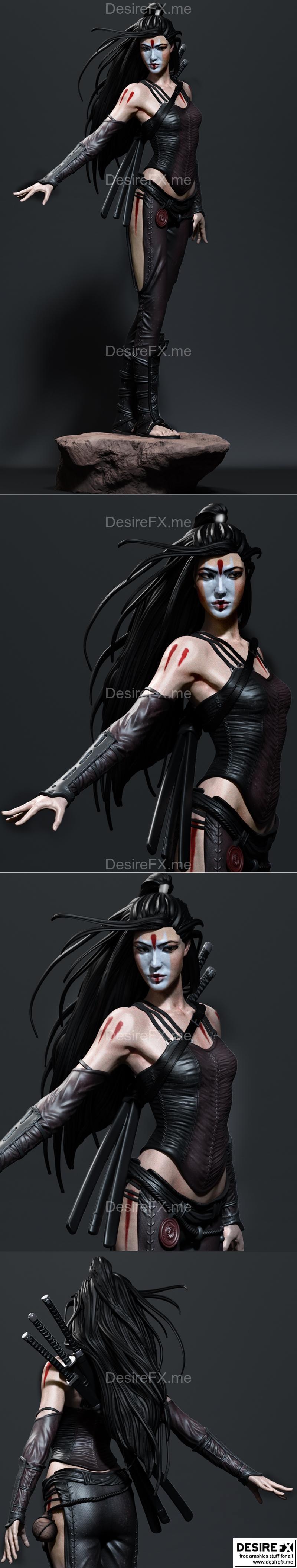 亚洲战士 - 路易斯·罗约 - 3D打印模型|Asian Warrior – Luis Royo – 3D Print Model STL