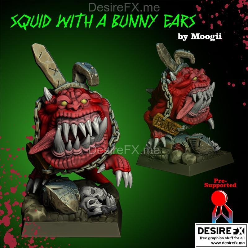 3D打印模型：兔耳造型动漫角色|Squig with bunny ears – 3D Print Model STL