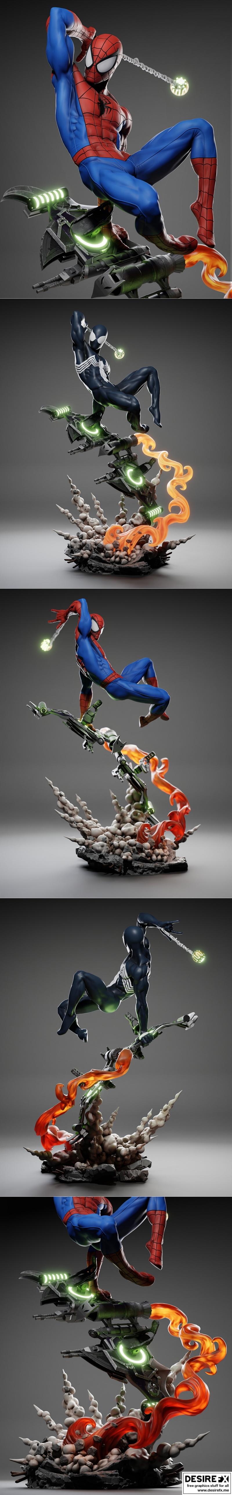 蜘蛛侠3D打印模型|Ca 3d Studios – Spiderman Statue – 3D Print Model STL