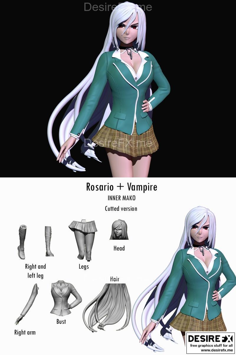罗莎里奥与吸血鬼 3D打印模型|Inner Moka (Rosario and Vampire) – 3D Print Model STL