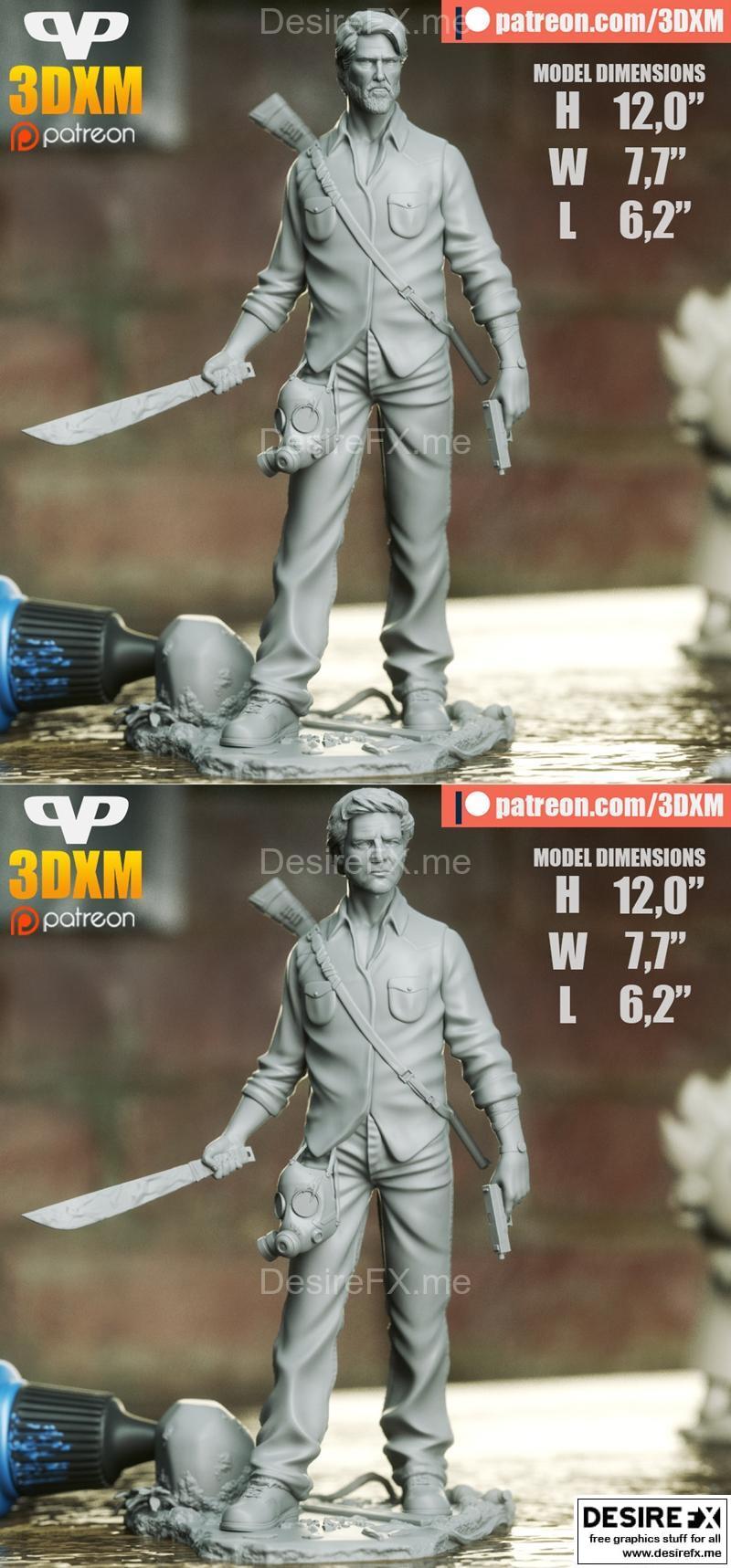 3DXM - 最后生还者 - 吉奥尔 3D打印模型|3DXM – Joel Last Of Us – 3D Print Model STL