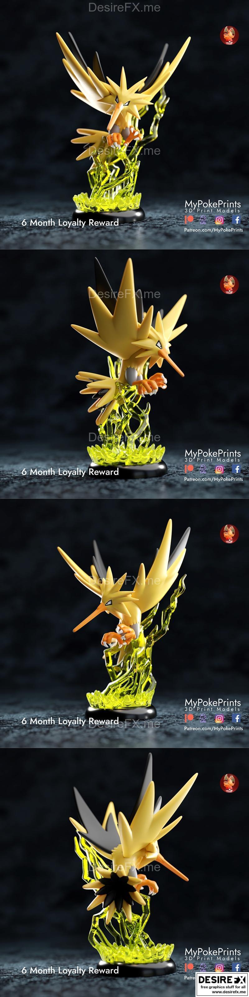 Zapdos 3D打印模型|Zapdos – 3D Print Model STL