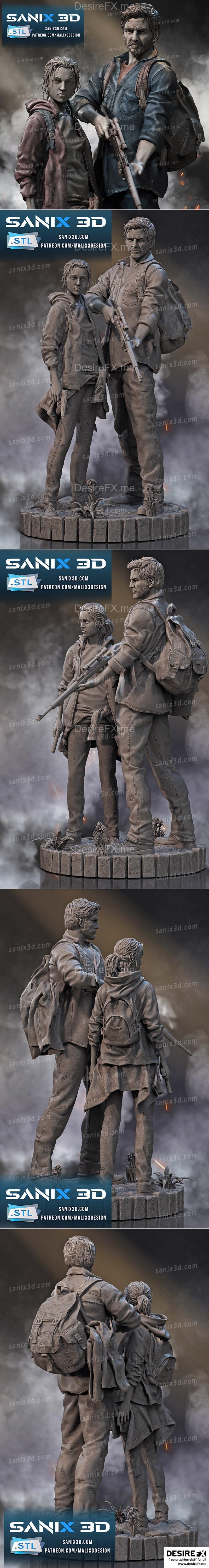 Sanix - 最后生还者 - 埃莉与乔尔 - 3D打印模型|Sanix – The Last of Us – Ellie and Joel – 3D Print Model STL