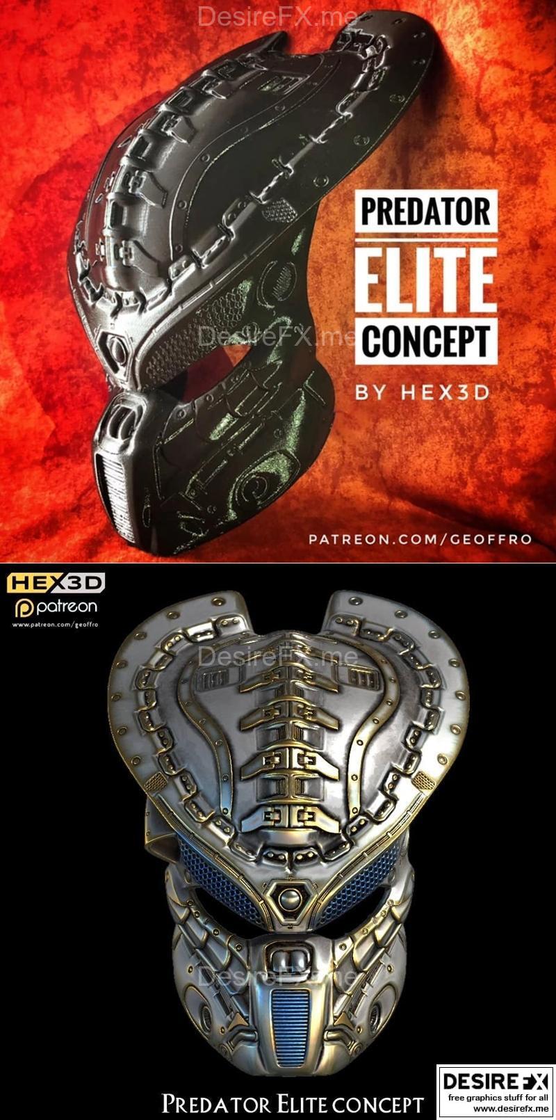 Hex3D – 《猎手精英》概念模型及立式雕塑 3D打印版|Hex3D – Predator Elite Concept and Stand – 3D Print Model STL