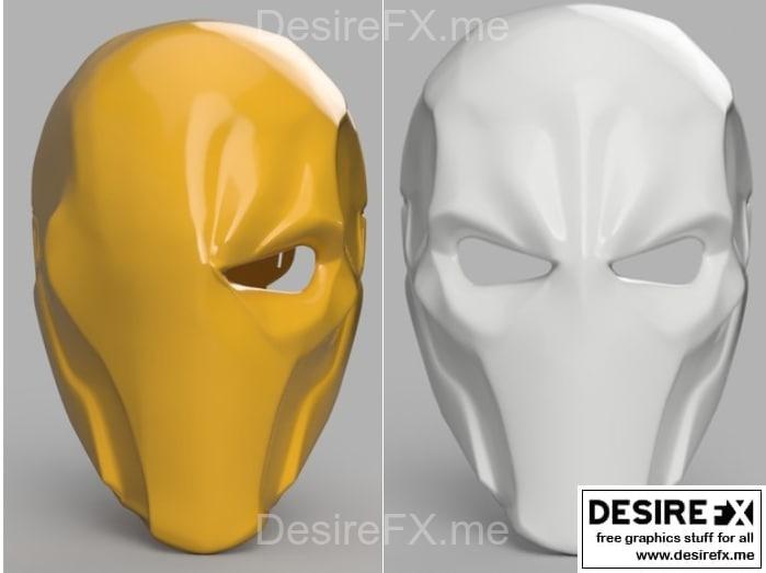 死亡射线面具  Arkham 源起 3D打印模型|Deathstroke Mask Arkham Origins with Back Piece and with two eyes – 3D Print Model STL