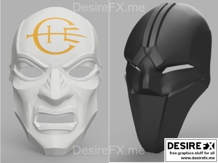 黑暗之名overwatch神威-3D打印模型|Dishonored Overseer Mask and Overwatch Oni Genji – 3D Print Model STL