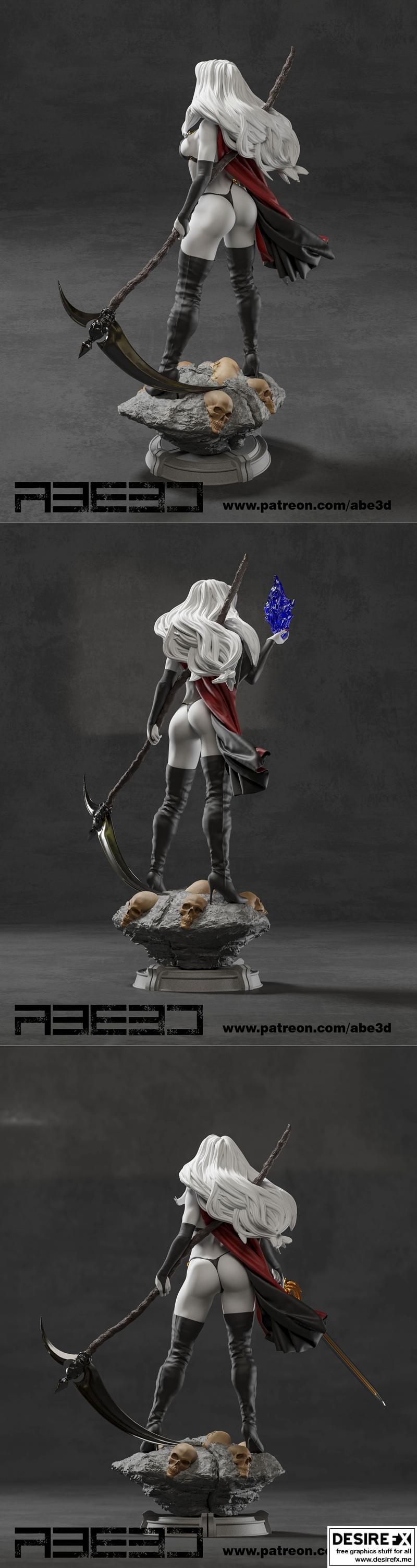 Abe3D - 亡灵女郎 - 3D打印模型|Abe3D – Lady Death – 3D Print Model STL