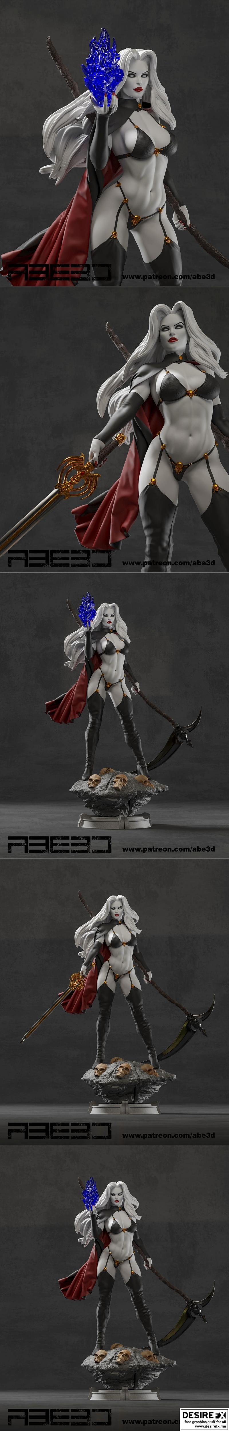 Abe3D - 亡灵女郎 - 3D打印模型|Abe3D – Lady Death – 3D Print Model STL