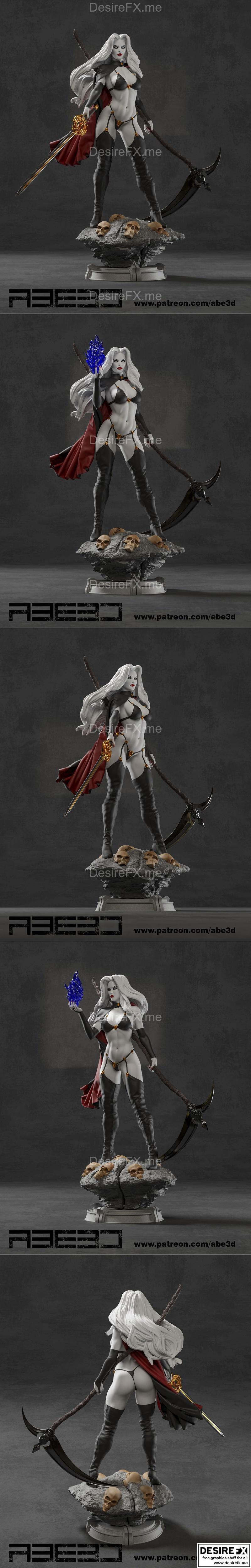Abe3D - 亡灵女郎 - 3D打印模型|Abe3D – Lady Death – 3D Print Model STL