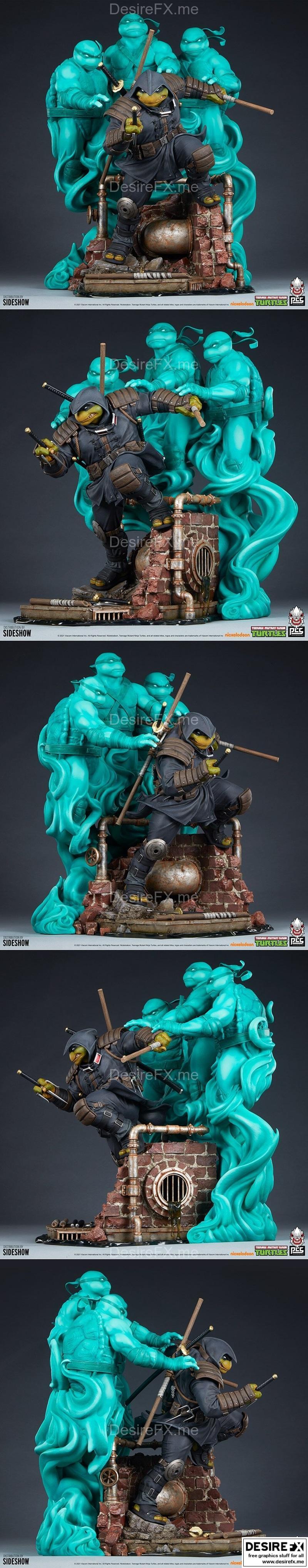 TMNT 3D打印模型：罗 nin角色摆件|TMNT Diorama Ronin – 3D Print Model STL