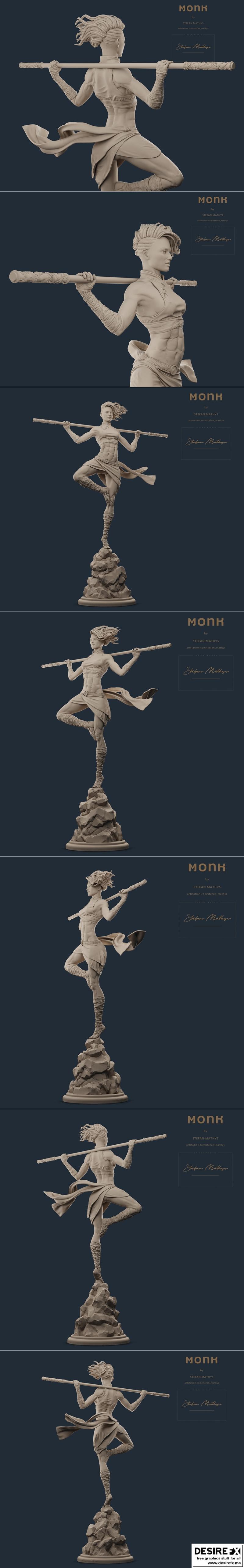 Monk - 靠近天堂 - 3D打印模型|Monk – Close to Heaven – 3D Print Model STL
