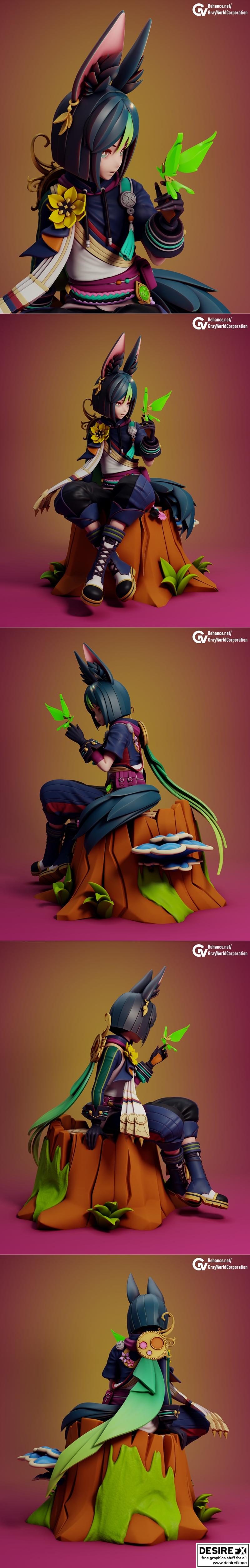 原神Cyno 2与Tighnari 2 3D打印模型|Cyno 2 and Tighnari 2 set – Genshin Impact – 3D Print Model STL