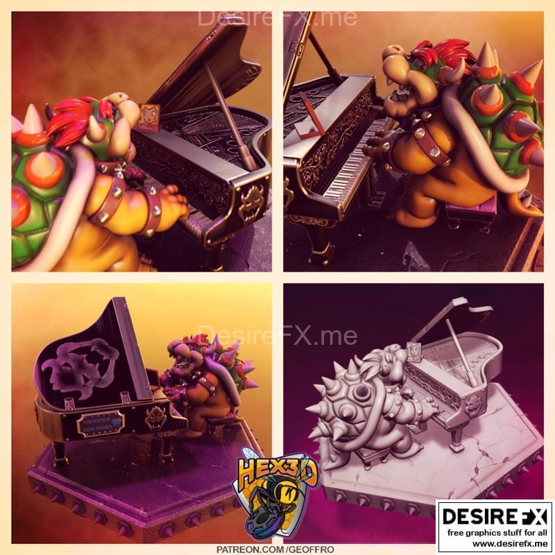 Hex3D - 草帽佩奇钢琴踏板模型|Hex3D – Bowser Peaches Piano Pedals – 3D Print Model STL