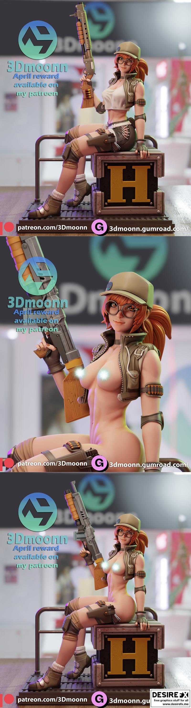 Fio 3D打印模型 - Metal Slug角色造型|Fio – Metal Slug – 3Dmoonn – 3D Print Model STL