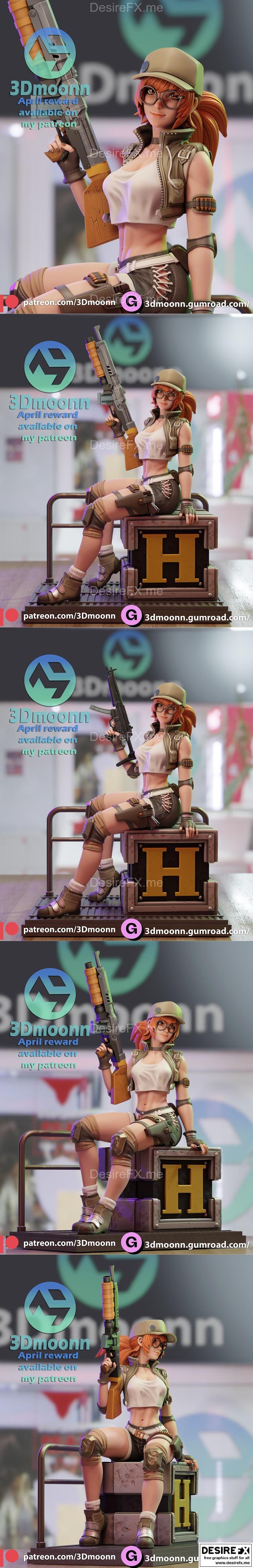Fio 3D打印模型 - Metal Slug角色造型|Fio – Metal Slug – 3Dmoonn – 3D Print Model STL