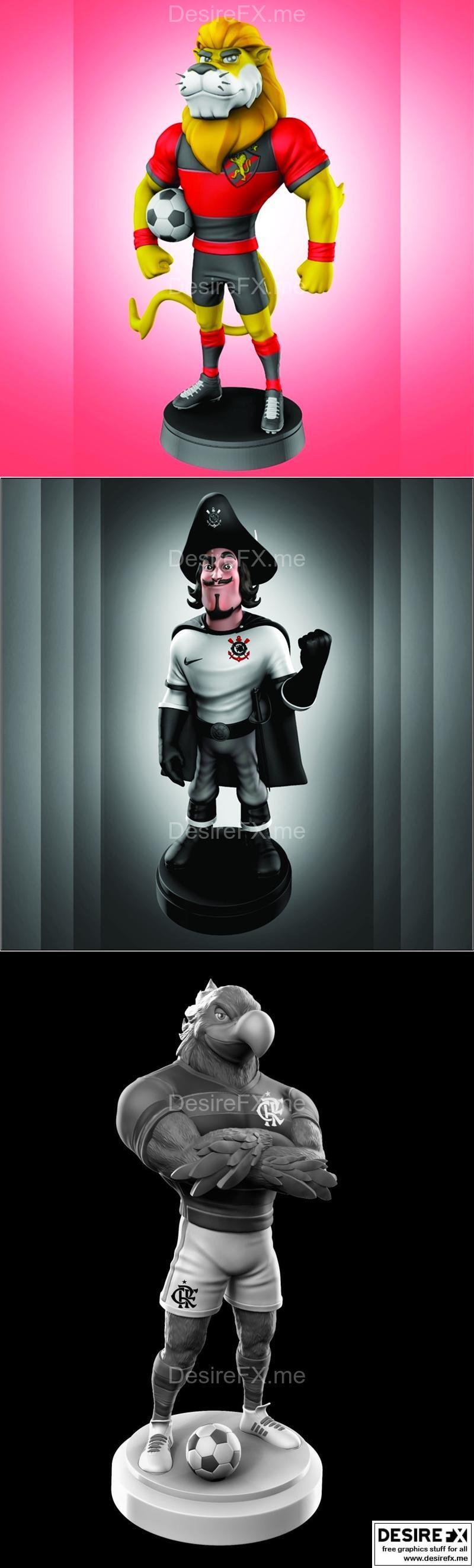 Flamengo、科林蒂安斯、圣保罗体育俱乐部3D打印模型|Mascote – Flamengo and Corinthians and Sport Recife – 3D Print Model STL