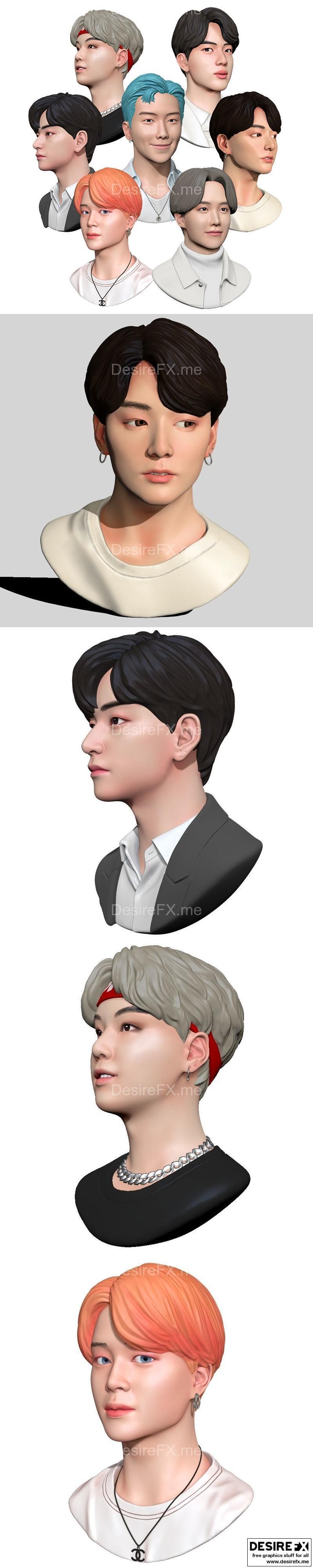 BTS雕塑模型 3D打印STL文件|BTS sculpture set – 3D Print Model STL