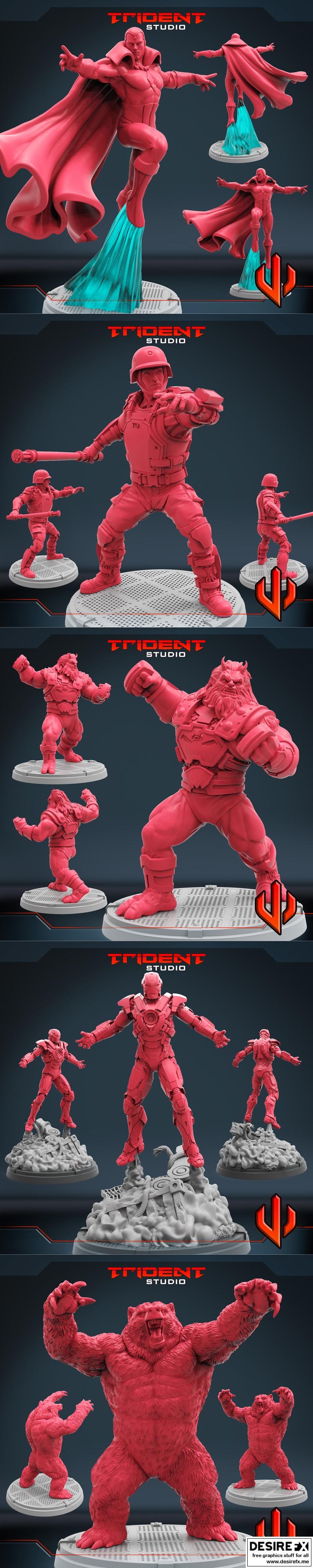 Trident Studio 2023三月新品：动漫游戏角色3D打印模型STL|Trident Studio March 2023 – 3D Print Model STL