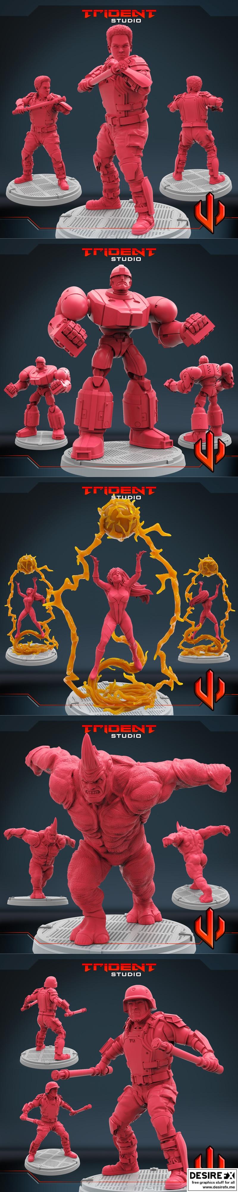Trident Studio 2023三月新品：动漫游戏角色3D打印模型STL|Trident Studio March 2023 – 3D Print Model STL