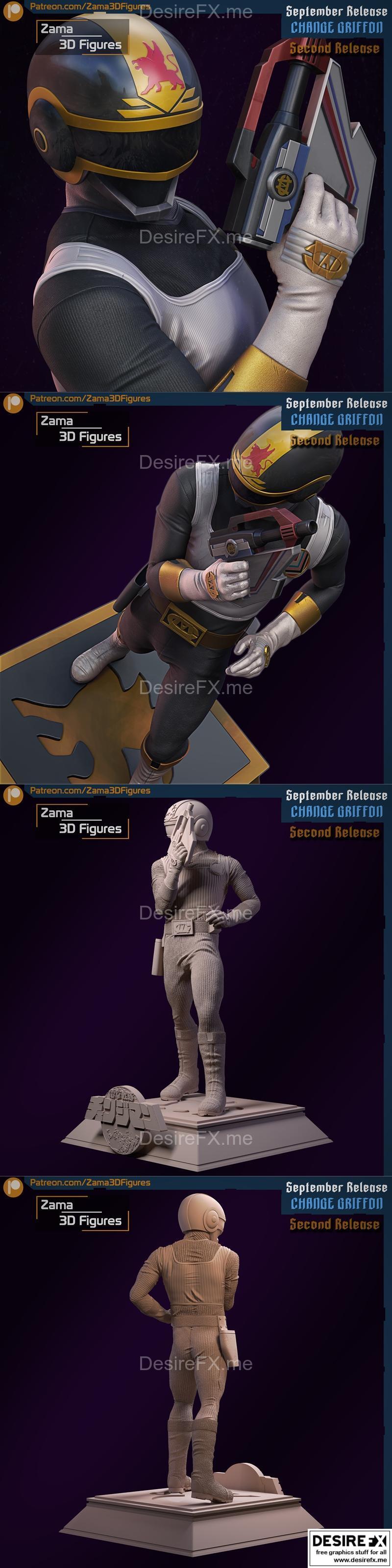 Zama3D 模型：变形鹰雕 3D打印雕塑|Zama3DFigures – Change Griffon – 3D Print Model STL