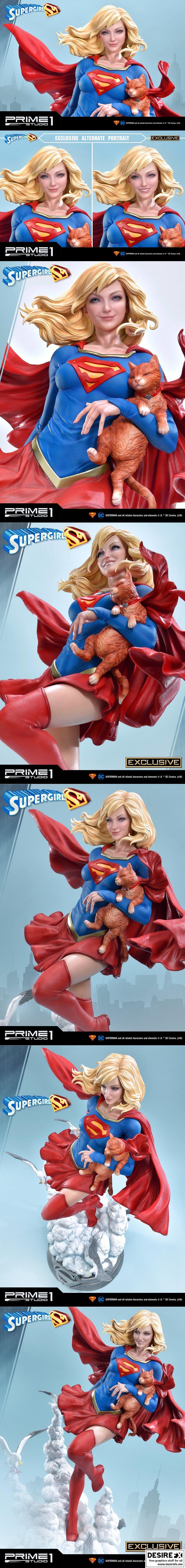 Prime 1工作室超女3D打印模型|Prime 1 Studio – Supergirl Statue – 3D Print Model STL