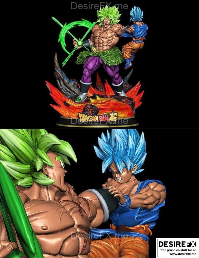 布罗利对战悟空 亚丹工作室3D打印模型|Broly Vs Goku Adan Studio – 3D Print Model STL