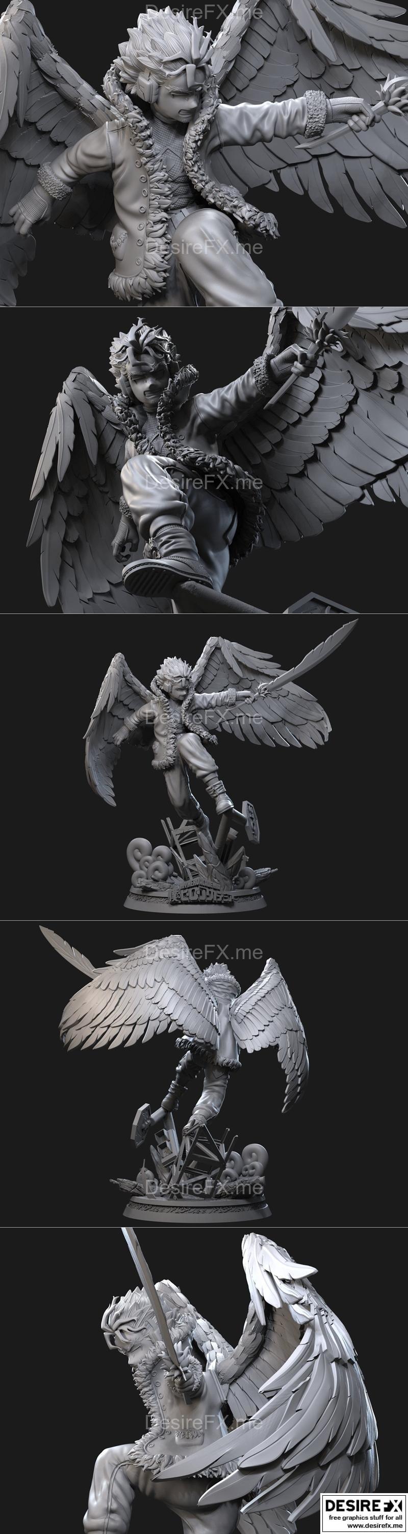 霍克雕像 - 我英雄的召唤 - 3D打印模型|Hawks statue – My Hero Academia – 3D Print Model STL