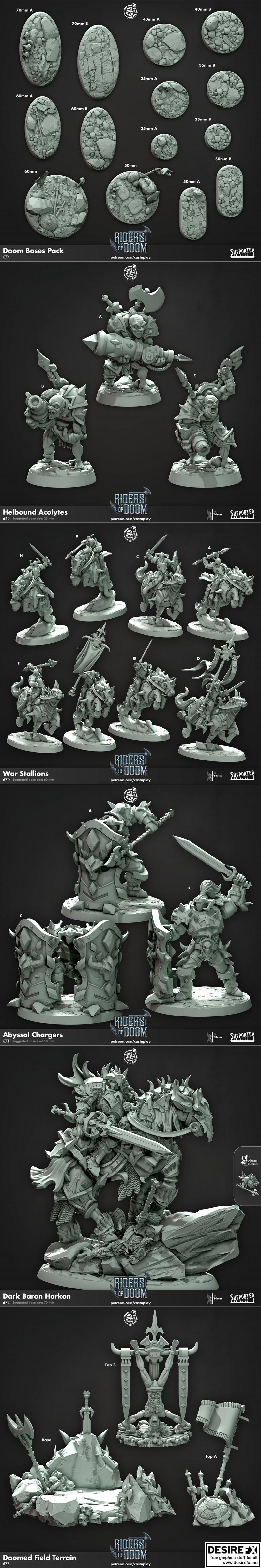 Cast N Play – 灾难骑手 3D打印模型|Cast N Play – Riders of Doom April 2023 – 3D Print Model STL
