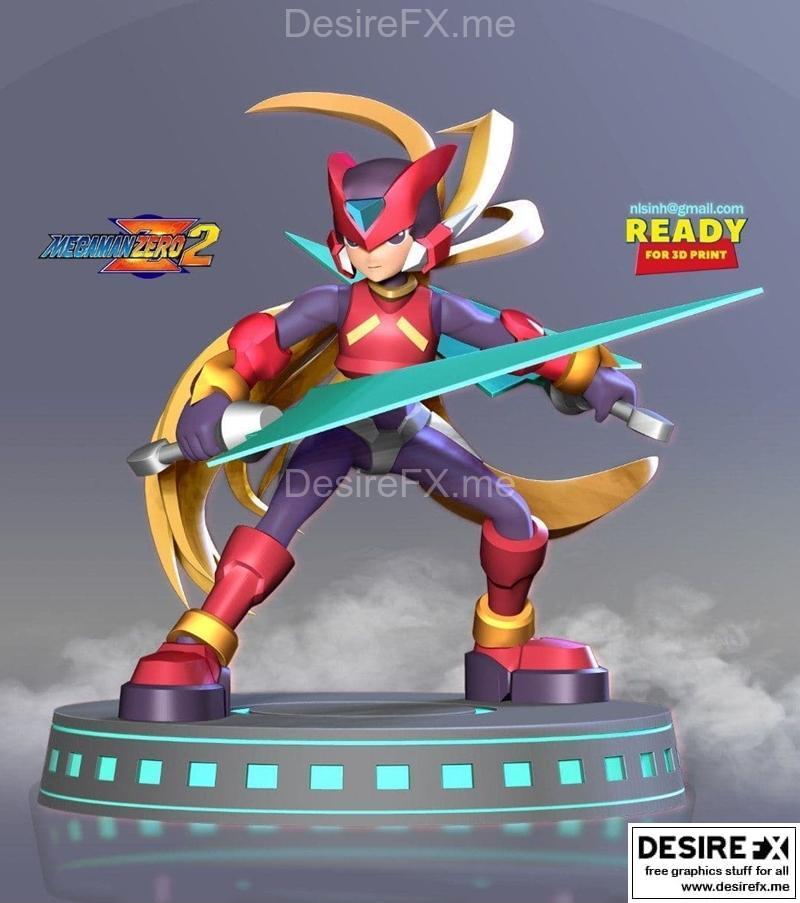洛克人零V2 3D打印模型|Megaman Zero V2 – 3D Print Model STL