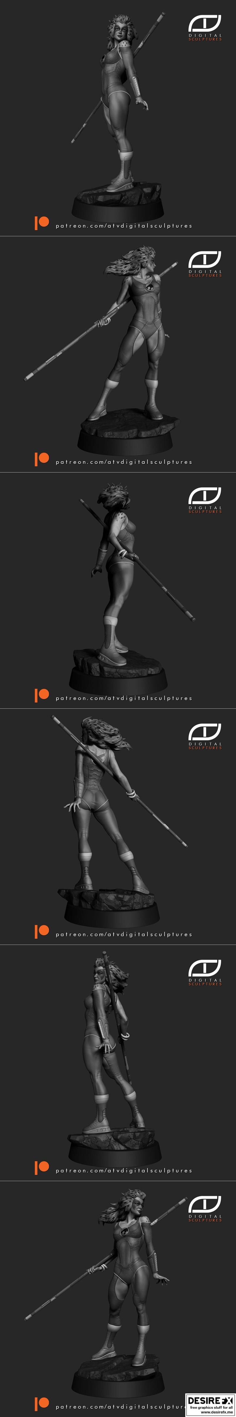 泰坦猫族——猎豹女 3D打印模型|Thudercats – Cheetara – 3D Print Model STL