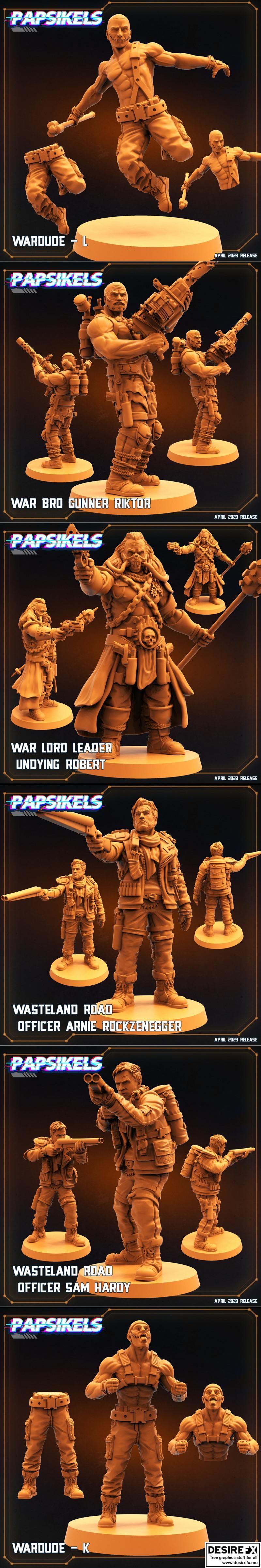 Papsikels迷你模型·战兵系列·2023年4月3D打印模型|Papsikels Miniatures – War Dudes April 2023 – 3D Print Model STL