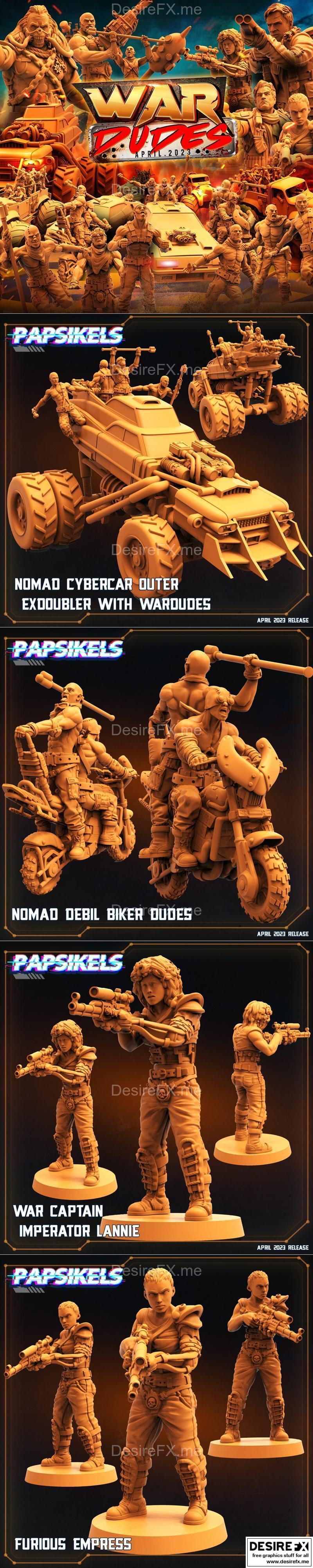Papsikels迷你模型·战兵系列·2023年4月3D打印模型|Papsikels Miniatures – War Dudes April 2023 – 3D Print Model STL