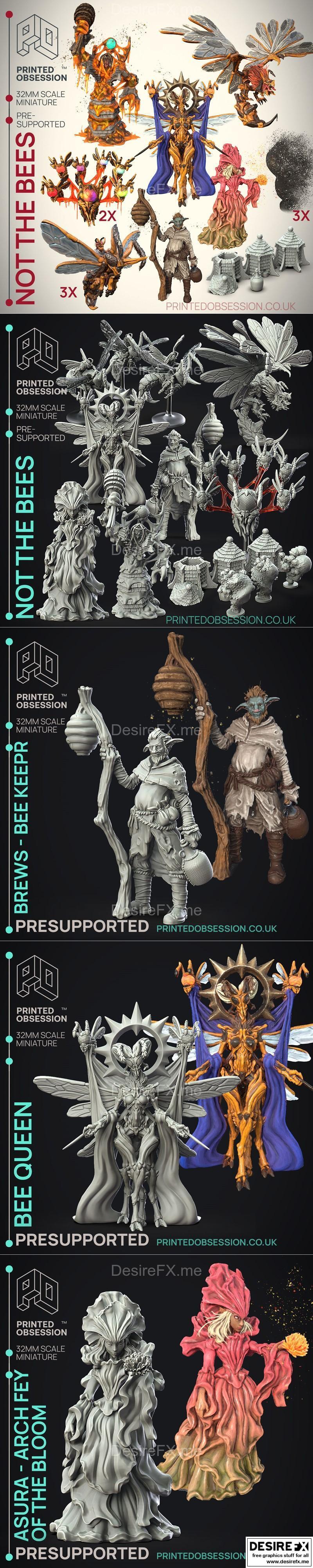 蜂群迷恋——不是蜜蜂 2023年 3D打印模型|Printed Obsession – Not the Bees April 2023 – 3D Print Model STL