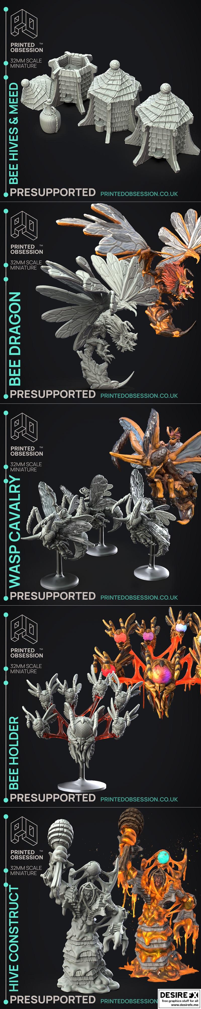 蜂群迷恋——不是蜜蜂 2023年 3D打印模型|Printed Obsession – Not the Bees April 2023 – 3D Print Model STL