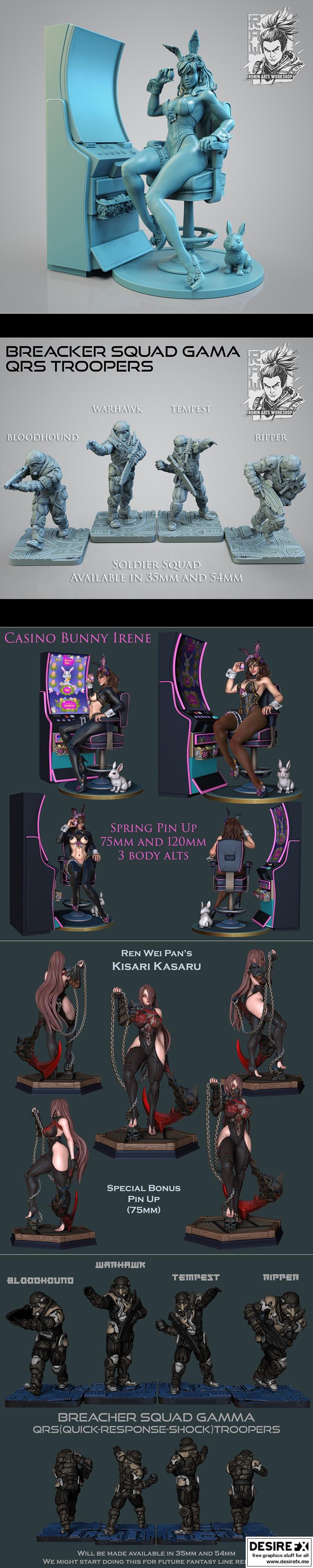 Ronin Arts Workshop RAW - M26 April 2023 - 3D打印模型：《恶魔城》萨姆斯·莱特角色模型|Ronin Arts Workshop RAW – M26 April 2023 – 3D Print Model STL