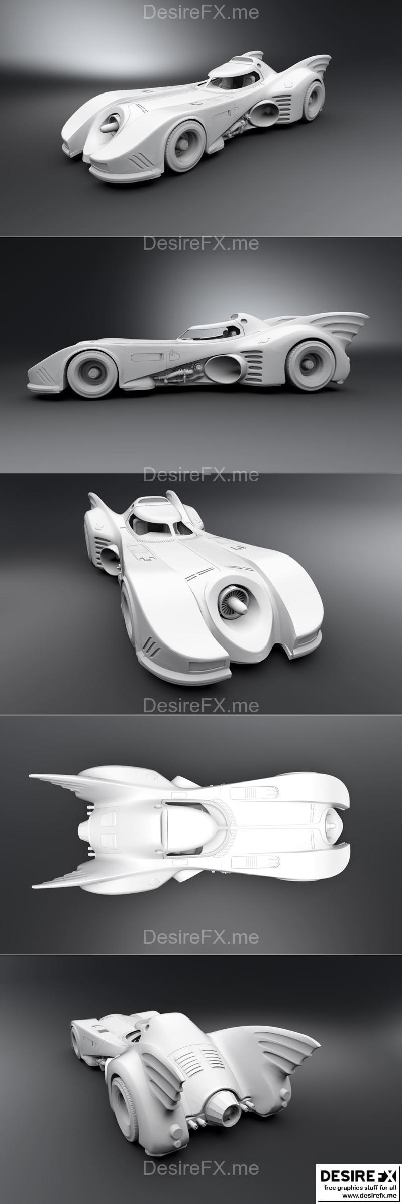 蝙蝠车 3D打印模型|Batmobile Scale model – 3D Print Model STL