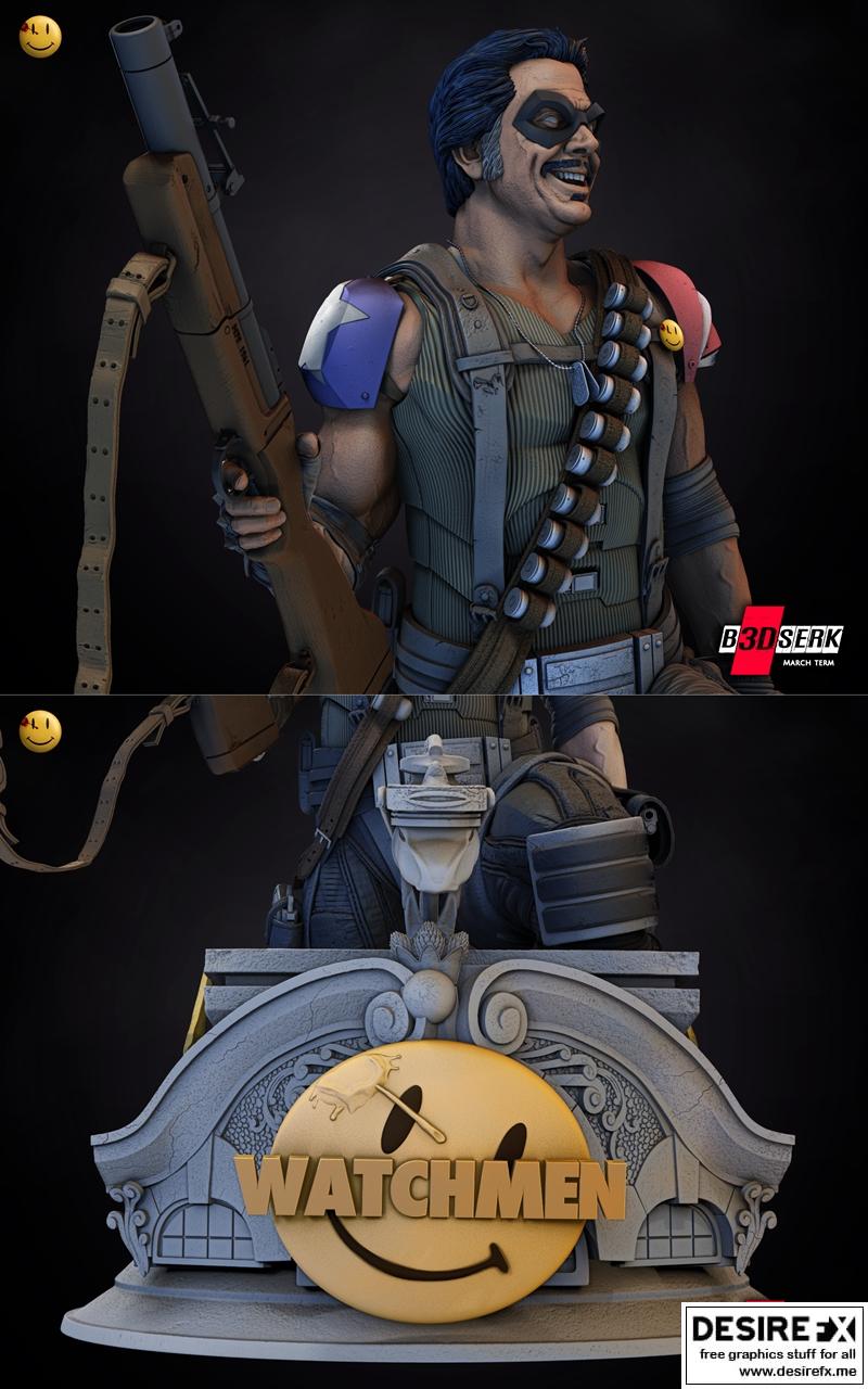 B3DSERK – 动漫游戏角色3D打印模型|B3DSERK – The Comedian Bust – 3D Print Model STL