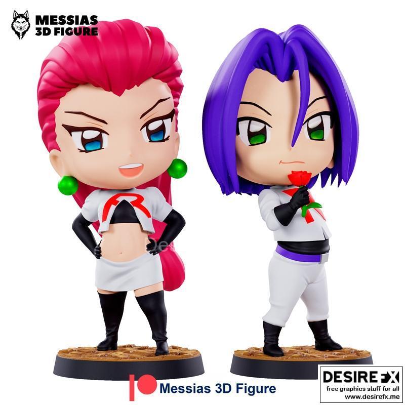 Jessie与James萌系3D打印模型 STL|Jessie and James Chibi – 3D Print Model STL