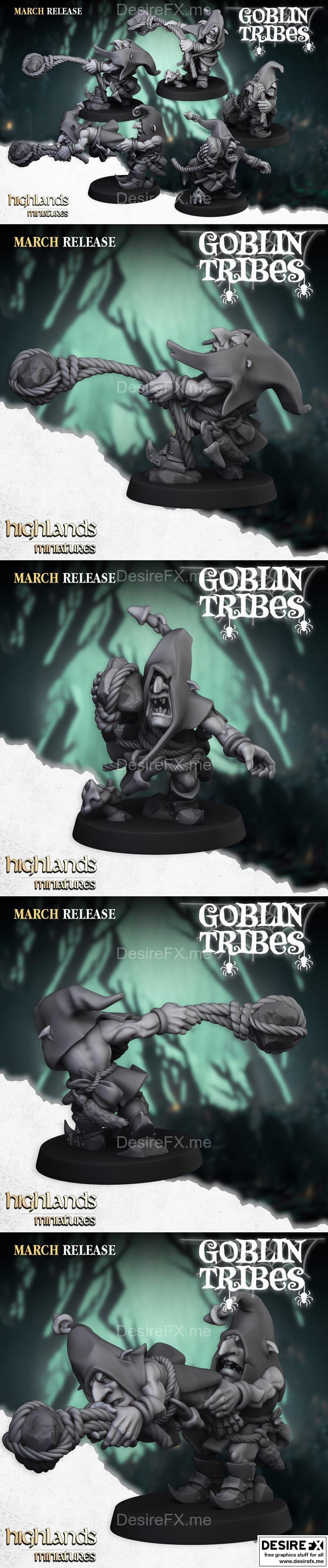 高地迷你模型 3D打印 泥沼小鬼投石手|Swamp Goblins Stonethrowers – Highlands Miniatures – 3D Print Model STL