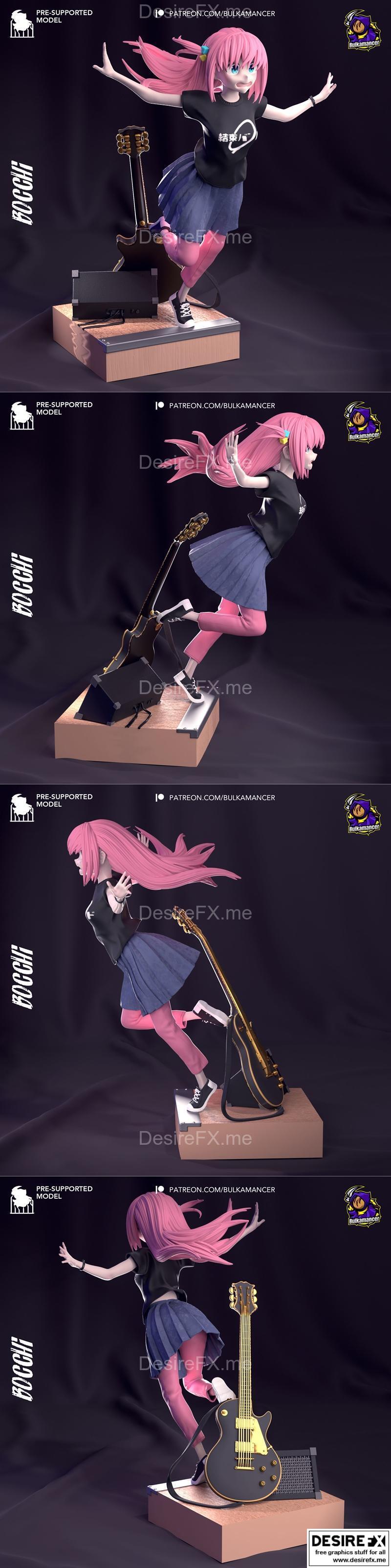 Bocchi的摇滚之旅3D打印模型|Hitori Gotoh – Bocchi the Rock – 3D Print Model STL