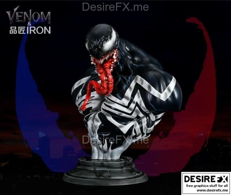 毒液铁拳-3D打印模型|Venom Iron Bust – 3D Print Model STL