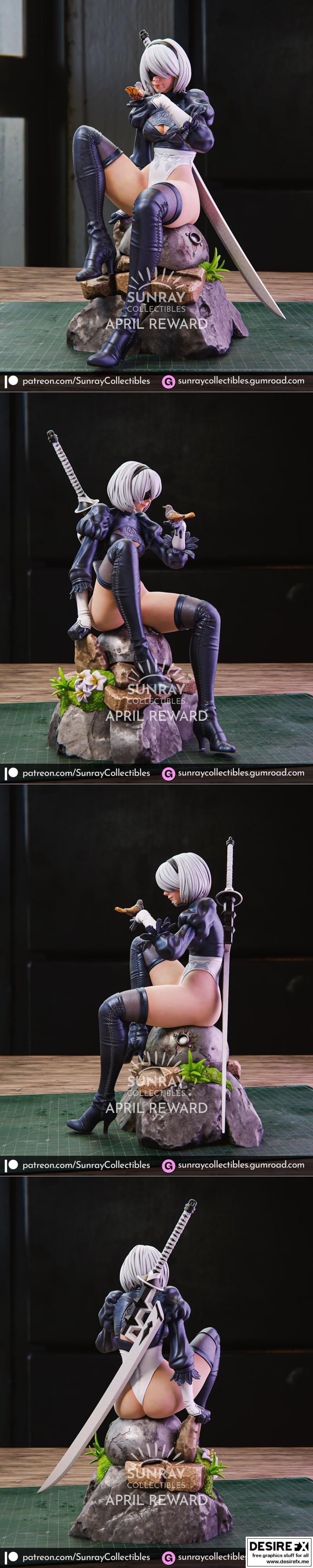 2B Nier 3D打印模型 STL|2B Nier – 3D Print Model STL