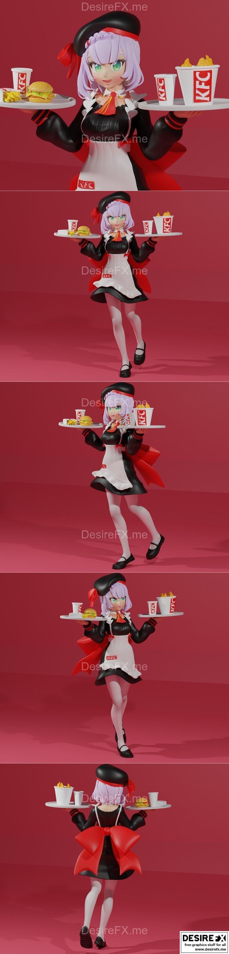 宝可梦3D打印模型-Noelle-肯德基版|Noelle genshin impact KFC – 3D Print Model STL