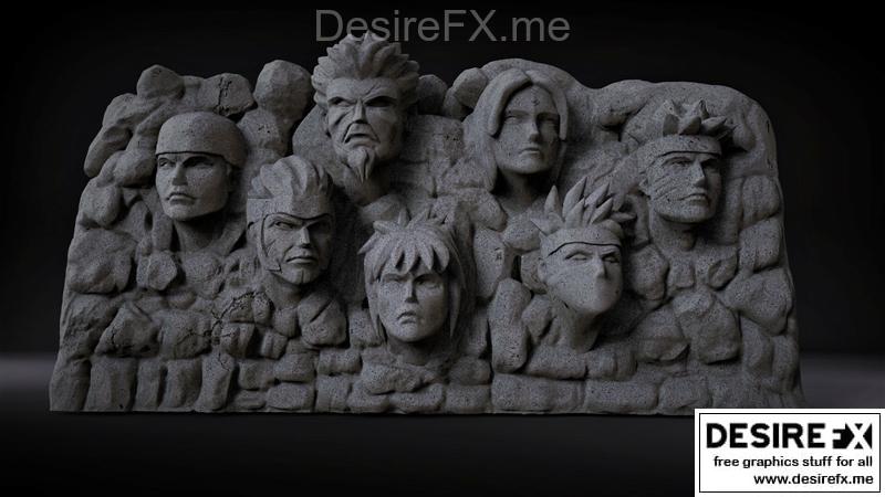 火影山峰——3D打印模型|Mountain of the hokages – 3D Print Model STL