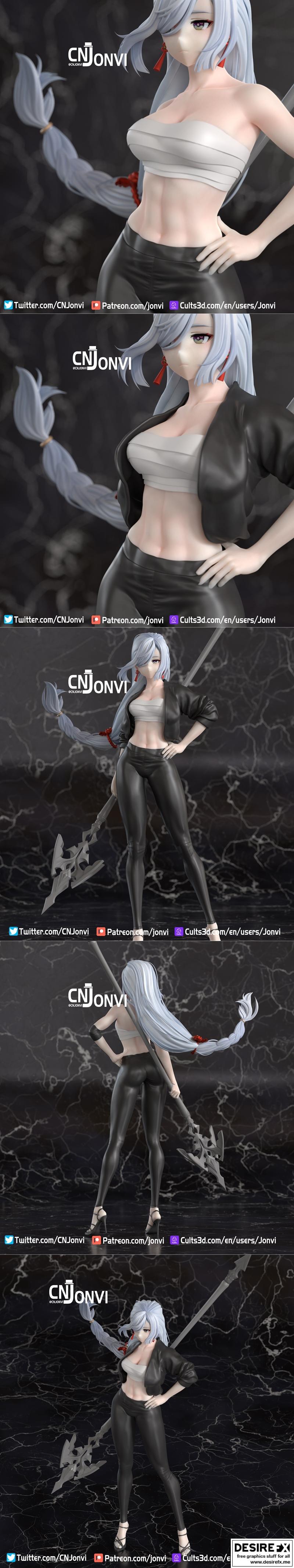 原神申鹤 3D打印模型 STL|Genshin Impact ShenHe – 3D Print Model STL