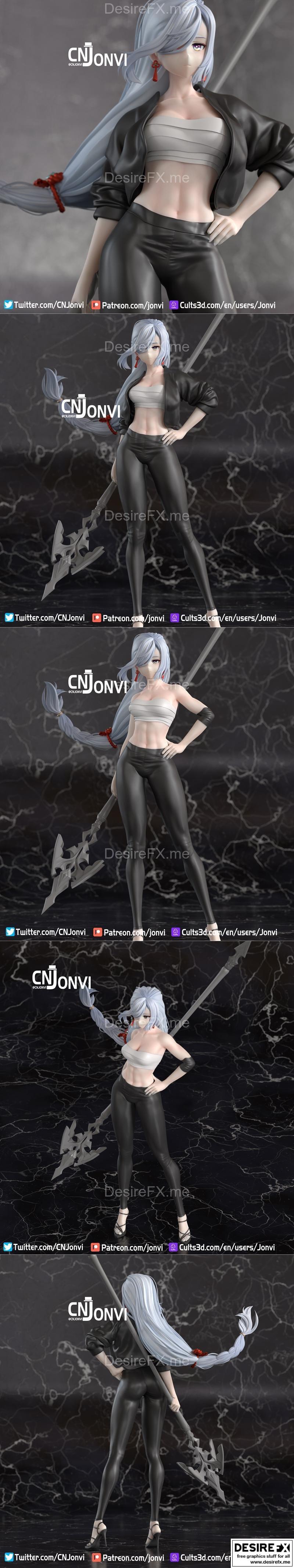 原神申鹤 3D打印模型 STL|Genshin Impact ShenHe – 3D Print Model STL